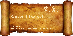 Kamper Nikolett névjegykártya